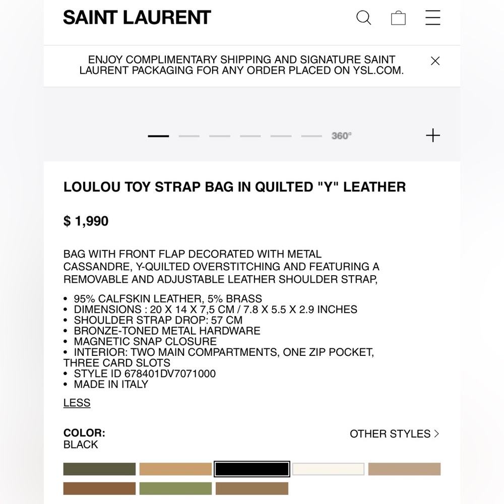Saint laurent Lou Lou toy black - Picture 9 of 9